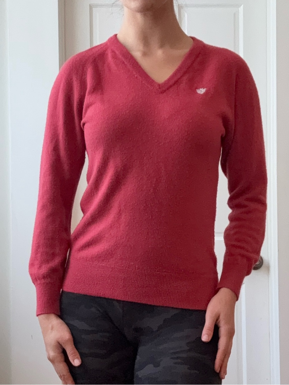 Vintage Lady Pickering Red V-Neck Sweater Made in USA Size M